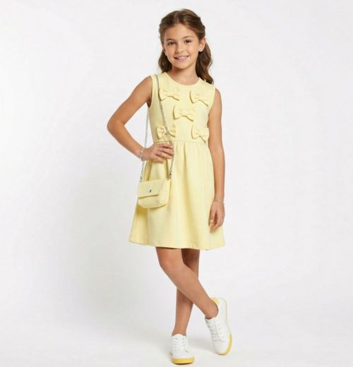 Girls Multi Bow Dress with Purse (4-14Y)