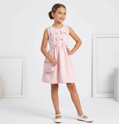 Girls Multi Bow Dress with Purse (4-14Y)