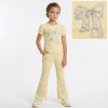 leg 3 yellow Girls Two Piece Diamante Sequin Bow Legging Set (1-8Y)