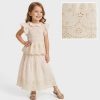 sk beige Girls Two Piece Anglaise Top & Long Skirt Set (5-14Y)