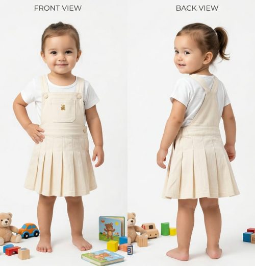 Baby Girls Two Piece Pleated Denim Pocket Dress Set (6M-4Y)