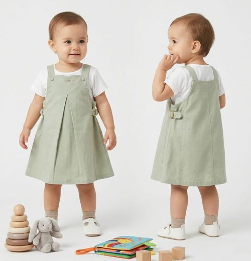 Baby Girls Two Piece Metallic Broach Dress Set (6M-4Y)