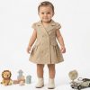 tb9 gold Baby Girls Double Breasted Buttoned Pocket Dress (6M-4Y)
