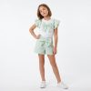 JK2 GREEN BOW Girls Two Piece Ruffles & Bow Short Set (4-14Y)