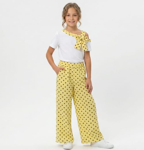 Girls Two Piece Black Polka Dot Set (4-14Y)