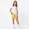 JK4 LEOPARD POCKET YELLOW Girls Two Piece Leopard Print Pocket Short Set (4-14Y)