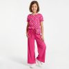 JK6 polka dot dark pink Girls Two Piece Polka Dot Top with Purse Set (4-14Y)