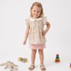 WhatsApp Image 2026 04 27 at 16.57.45 Girls Two Piece Cotton Floral Print Dress with Hair Clips Shorts Set (2-5Y)