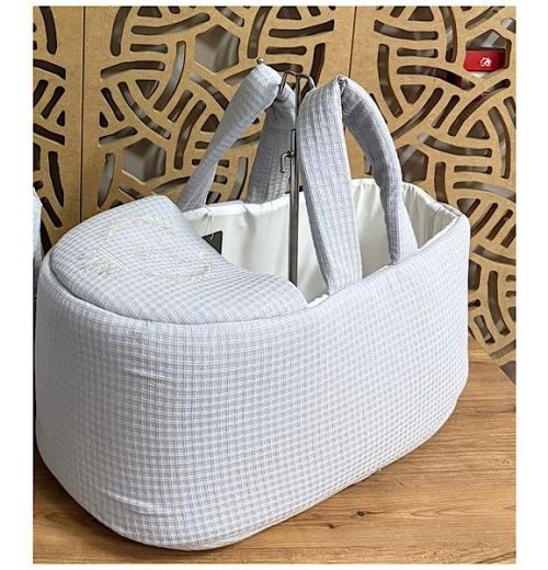 My Prince' Embroidered Moses Basket