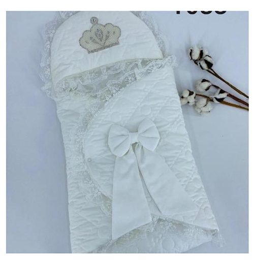 Baby Crown Pearl Quilted Swaddle Blanket