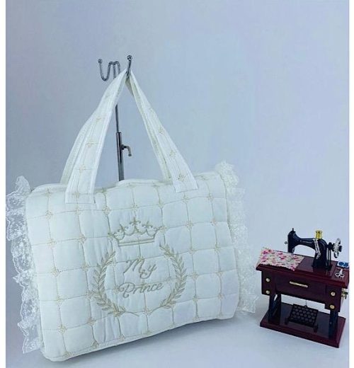'My Prince' Embroidered Quilted Changing Bag