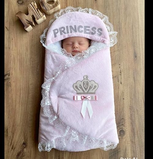 Baby Girls Crown Pealr Swaddle Blanket