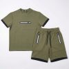 green 004 Boys Two Piece Zip T Shirt & Shorts Set (2-14Y)