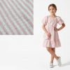 jk8 cotton stripes daimonties pink Girls White Stripes & Sparkling Embellishments Cotton Dress with Purse (4-14Y)