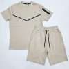 light brown 003 Boys Two Piece T Shirt & Shorts Set (2-14Y)