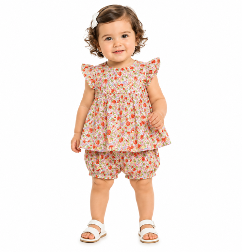 Baby Girls 2pc Floral Dress & Bloomers Set (3-18m)