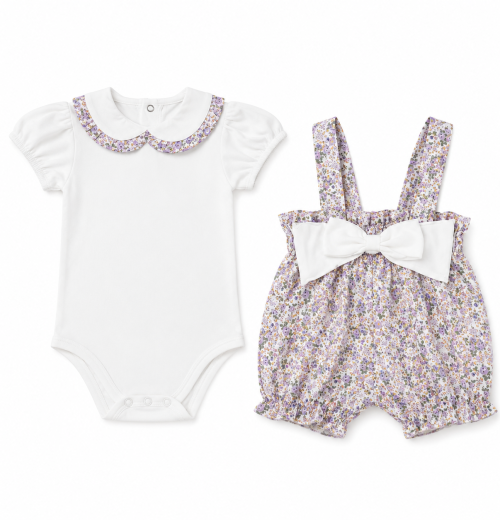 Baby Girls 2pc Floral Romper Set (0-6m)