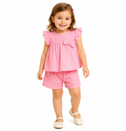 Baby Girls 2pc Spanish Anglaise Dress & Shorts Set (12-36m)
