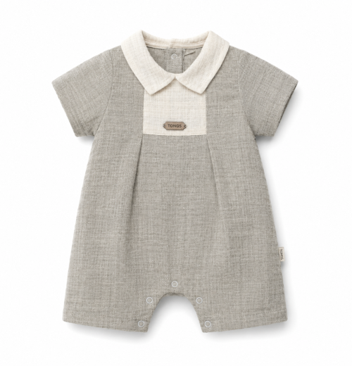 Baby Boys Collar All in One Summer Romper (0-9m)