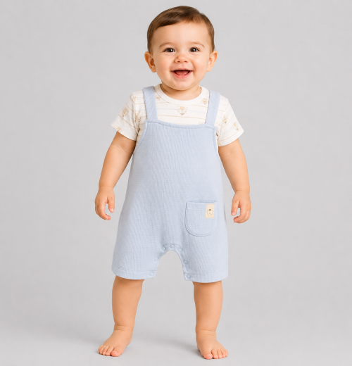 Baby Boys 2pc Teddy Bear T-Shirt & Dungarees Set (3-18m)