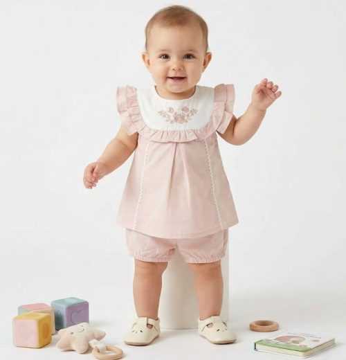 Baby Girls 2pc Floral Embroidered Spanish Set (6m-24m)