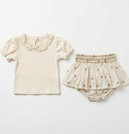 Baby Girls 2pc Lace Top & Floral Bloomers Set (6m-24m)