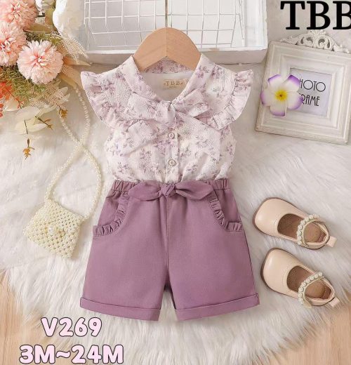 Baby Girls Floral Print Bow Play Suit (0-24M)