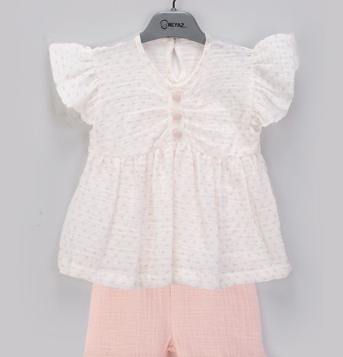 Baby Girls 2pc Polka Dot Ruffle Top & Shorts Set (9-24M)