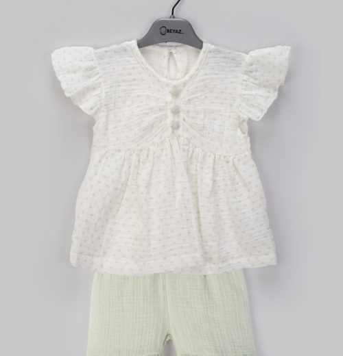 Baby Girls 2pc Polka Dot Ruffle Top & Shorts Set (9-24M)