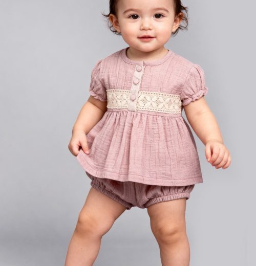 Baby Girls 2pc Spanish Lace Top & Shorts Set (9-24M)