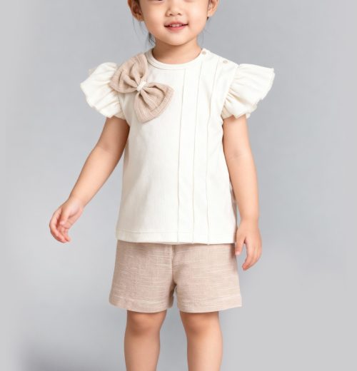 Baby Girls 2pc Bow Short Set (9-24M)