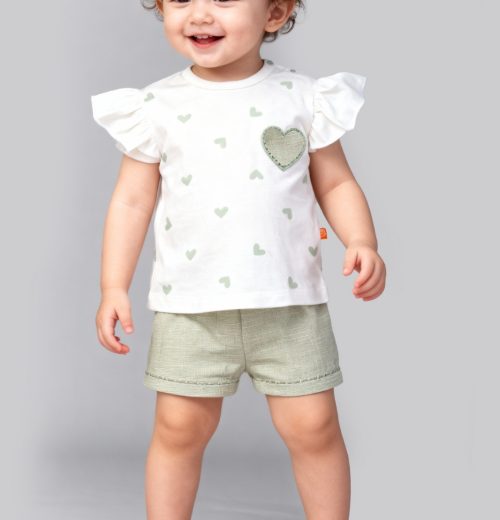 Baby Girls 2pc Heart Top & Shorts Set (9-24M)