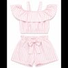 WhatsApp Image 2026 06 05 at 21.34.01 Girls Diamante Layered Stripe Top & Shorts Set (2-12Y)