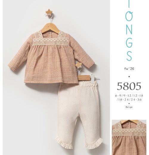 Baby Girls 2pc Lace Top & Ruffle Trousers Set (6-24M)