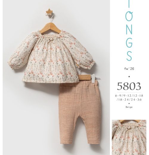 Baby Girls 2pc Floral Tunic Top & Cotton Trousers Set (6-24M)