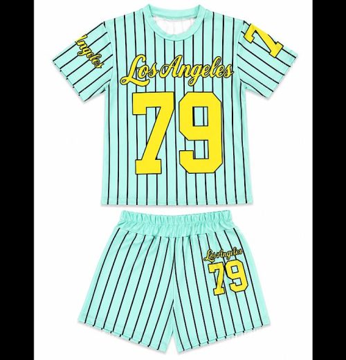 Girls Los Angeles 79 Baseball Top & Shorts Set (4-14Y)