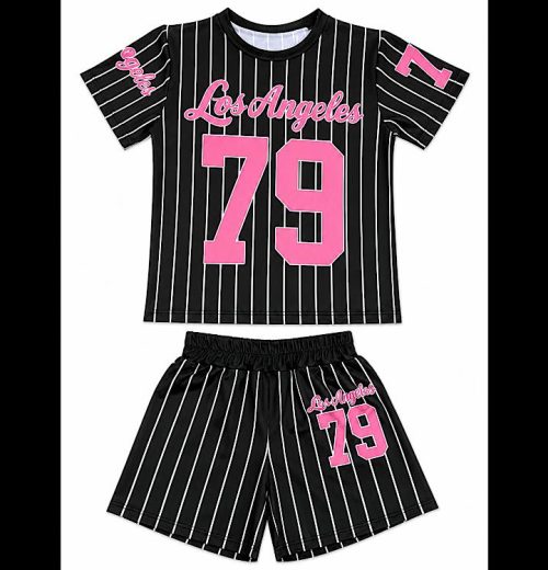 Girls Los Angeles 79 Baseball Top & Shorts Set (4-14Y)