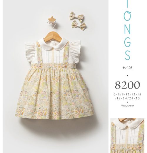 Baby Girls Pastel Floral Dress & Hairclips Set (6-24M)