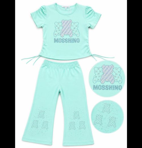 Girls 2pc Diamante Teddy Legging Set (1-8Y)