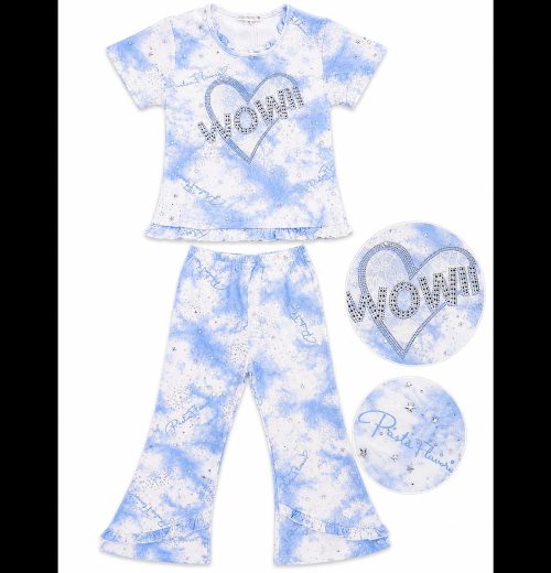Girls 2pc Tie Dye Diamante Sequin Legging Set (1-8Y)
