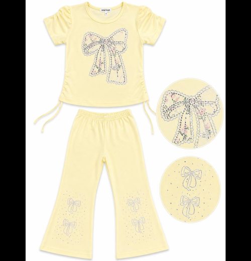 Girls 2pc Bow Diamante Sequin Legging Set (1-8Y)