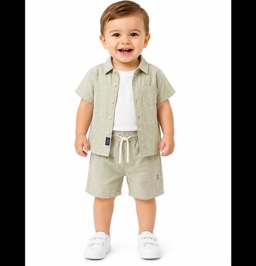 Baby Boys 3pc Summer Shirt, T Shirt & Shorts Set (6-36M)