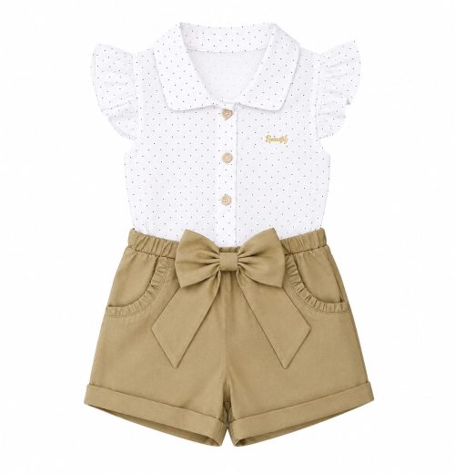 Baby Girls Polka Dot All in One Bow Play Suit (0-24M)