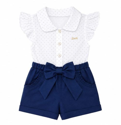 Baby Girls Polka Dot All in One Bow Play Suit (0-24M)