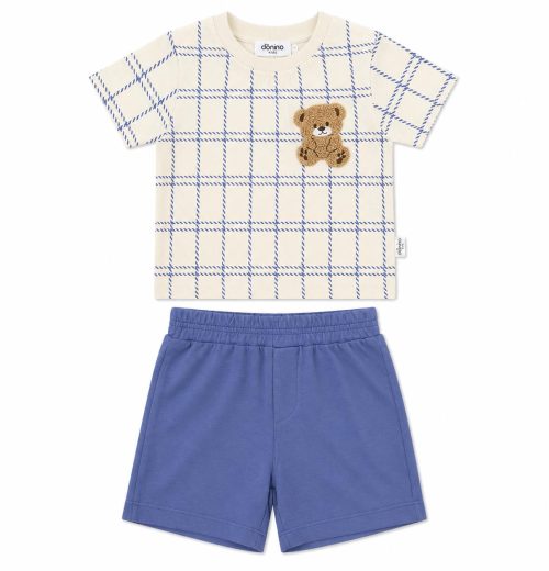 Baby Boys 2pc Striped Teddy T Shirt & Short Set (6-24M)