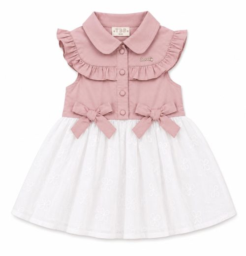 Girls Embroidered Ruffle Bow Dress (6M-4Y)