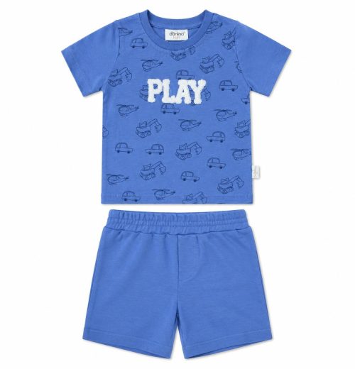 Baby Boys Two Piece "PLAY" Embossed Printed Short Set (6-24M)