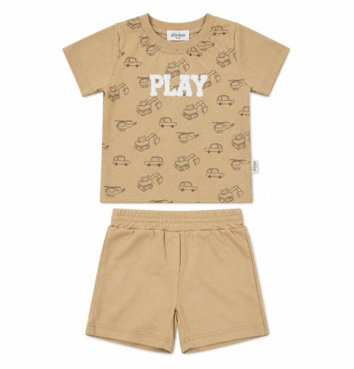 Baby Boys Two Piece "PLAY" Embossed Printed Short Set (6-24M)