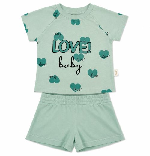 Baby Girls 2pc 'Love' Heart T Shirt & Shorts Set (6-24M)