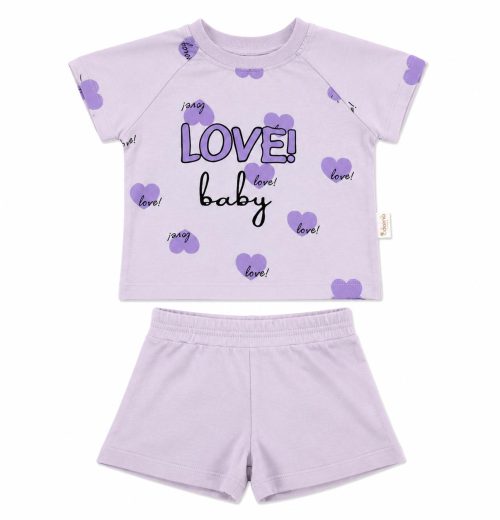 Baby Girls 2pc 'Love' Heart T Shirt & Shorts Set (6-24M)